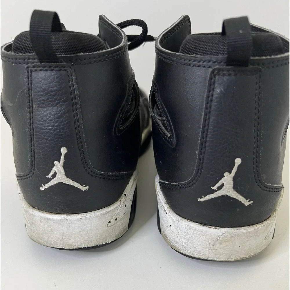 Nike Air Jordan Flight Club 91 BG Boys Size 7Y Black Basketball Shoes Sneakers